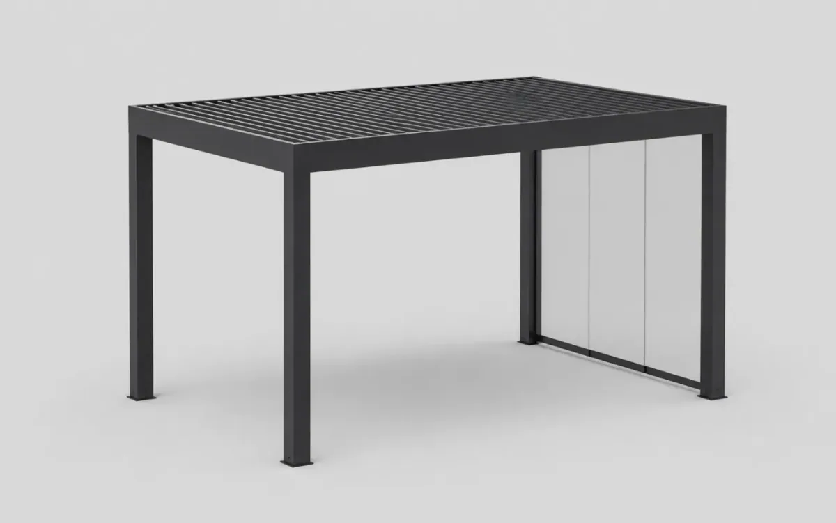 Producto de pérgola mostrado en vista previa 3D con presentación neutra